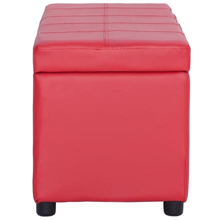 vidaXL - Bankje - met - opbergvak - 116 - cm - kunstleer - rood