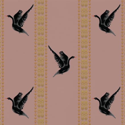 Behang Black Swan oud roze