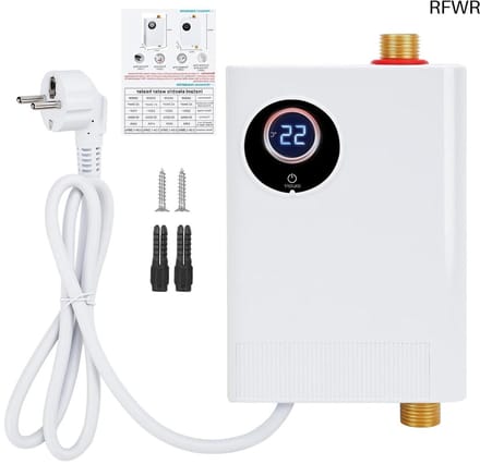 Mini Doorstroomboiler - Elektrische Boiler - Direct Heet Water - LCD Temperatuurweergave - 3800 W - Wit