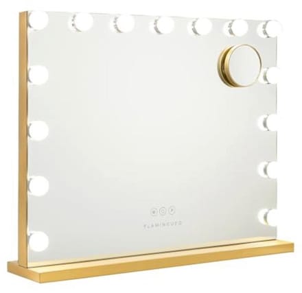 Verlichte Make-up Spiegel met LED-lampen - 3 Lichtstanden - Touch Control - USB-aansluiting - Vergrotende Spiegel - Goud