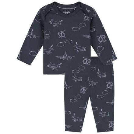 Prénatal baby pyjama vliegtuig Dark Bluegrey 62 heren
