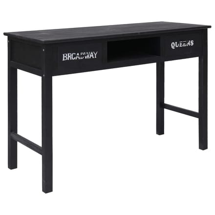 vidaXL - Wandtafel - 110x45x76 - cm - hout - zwart