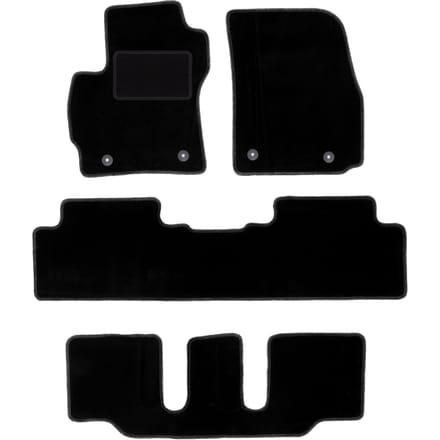 Zwarte velours vloermatten voor: Mazda 5 I 7-zits (2005-2010)