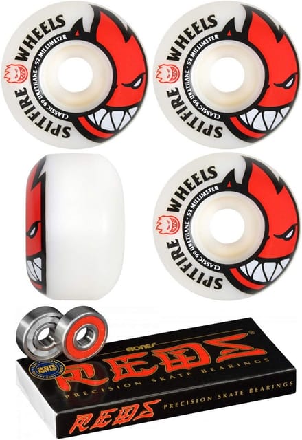 Complete Set: 52mm Skateboard Wielen (99a) en Bones REDS Lagers - Hoge Kwaliteit Set