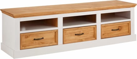 Selma|TV-meubel met 3 laden in Pine White en Stain Wax