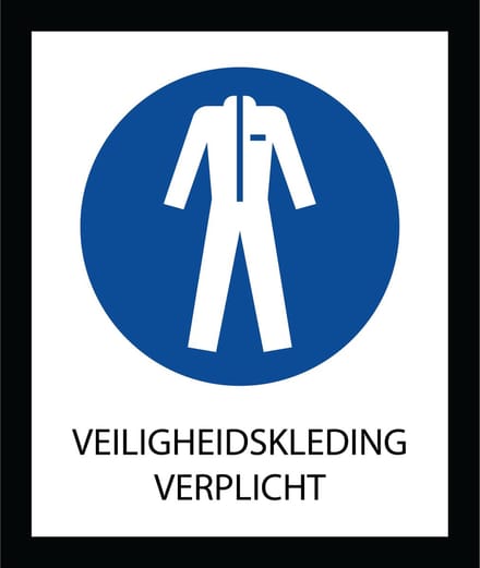 Bord ISO7010 Geboden Veiligheidskleding Verplicht 20 x 24 cm