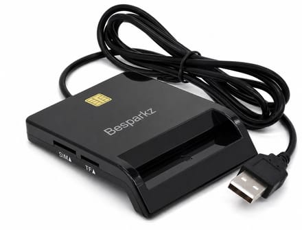 BeSparkz kaartlezer identiteitskaart belgie - SD & eID Kaartlezer USB A & C - ID Kaartlezer Belgie - ID Card Reader