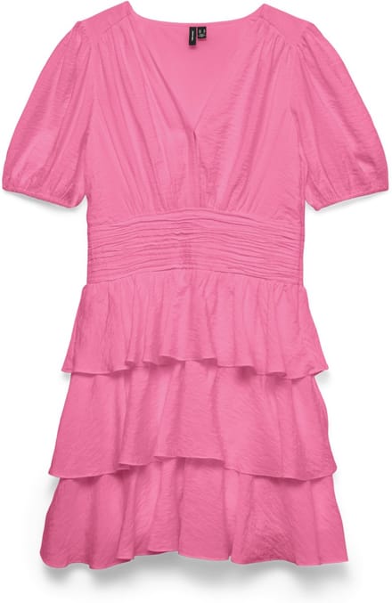 Vero Moda Jurk Vmlise 2/4 V-neck Short Dress Wvn E 10341663 Pink Cosmos Dames Maat - L