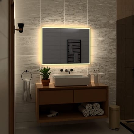 Ronde Hangspiegel met Warm Wit LED Licht - Badkamerspiegel