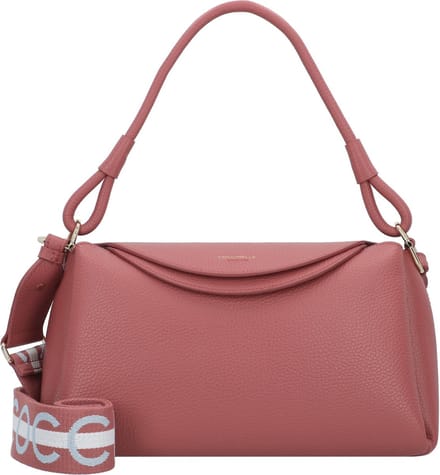 COCCINELLE Leren Schoudertas Eclyps Handbag Grained Leather Pot Lichtrood