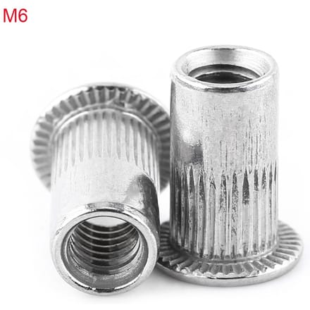 M3M8 Platte Kop Draadklinkmoer Inzetmoer Schroef RVS(M6)