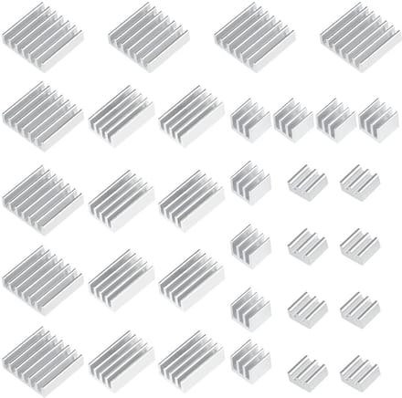 Koellichaam voor Raspberry Pi 4B - 32 Stuks Aluminium Koelkit met Warmtegeleidende Tape