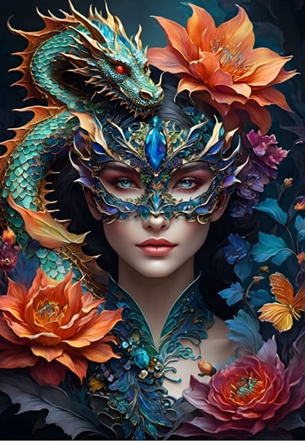 Bluebird Puzzle legpuzzel Lady with a Dragon - 1000 stukjes puzzel.