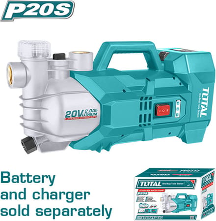 Total Tools 20V accu waterpomp 180W – 47 l/min – max. 22 m opvoerhoogte