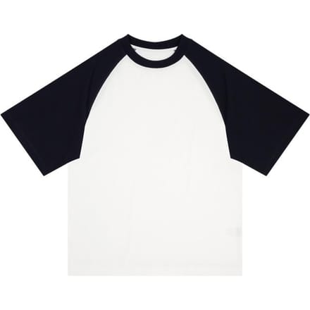 Casual Ronde Hals met Contrasterende Kleur G Zwaar Katoen Heren T-shirt met Korte Mouwen Zomer Raglan Losse Top Herenkleding S white
