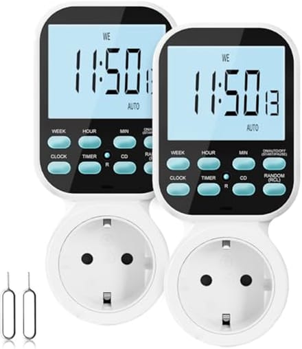 Digitale timer stopcontact met countdown en lusmodus - programmeerbaar en efficiënt - 2 stuks