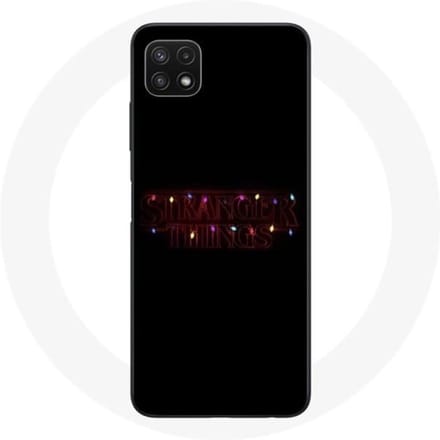 Coque pour Samsung Galaxy A22 5G Stranger Things Affiche Logo Joyeux noël