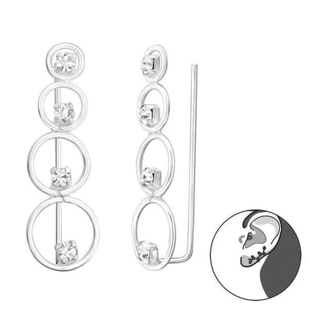 Montebello Oorbellen Candy - 925 Zilver E-Coating - Oorpin - 7x21mm