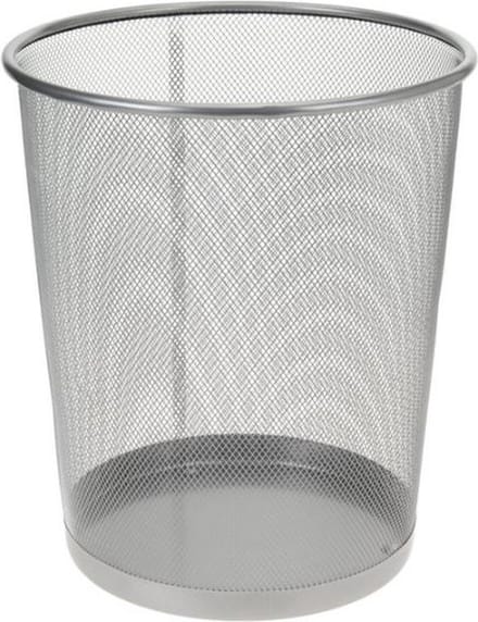 Prullenmand metaal zilver