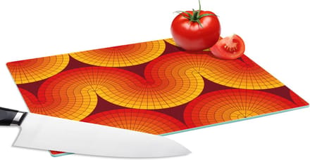 Glazen Snijplank - 28x20 - Design - Retro - Rood - Abstract - Snijplanken Glas