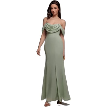 Damesjurk Goddiva Chiffon Bardot Cowl