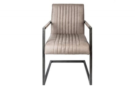 Moderne sledefauteuil BIG ASTON taupe geborsteld ijzeren frame - 39055