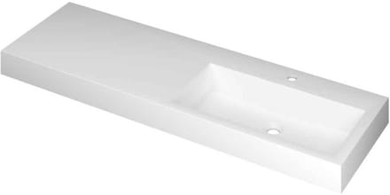 INK Momento Wastafel Polystone Wasbak Rechts met 1 Kraangat - 1400x450x90 mm - Mat Wit