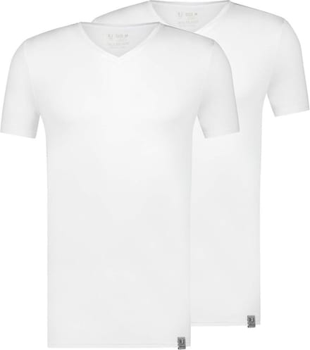 RJ Good Life Athens 2-Pack Heren T-Shirt V-Hals Wit L