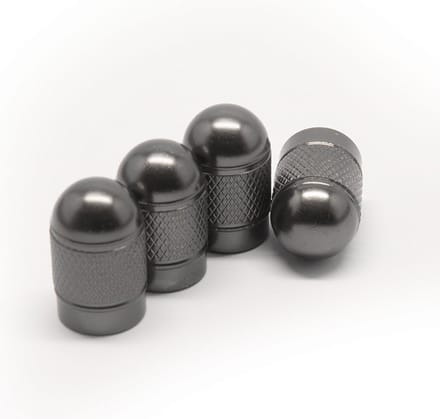 TT-products Ventieldoppen Grey Bullets aluminium 4 stuks grijs - auto ventieldop - ventieldopjes