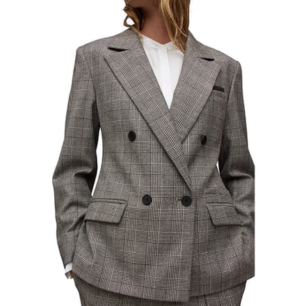 AllSaints Bea Check Blazer Grey Taglia: 42 | Blazers Outlet | Donna | Grigio