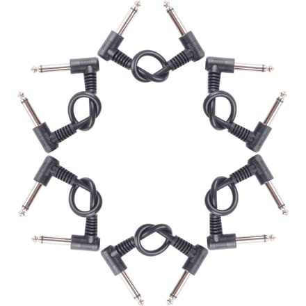 6 stuks gitaar patchkabels 7 inch gitaarpedaalkabel 6,35 mm interface haakse type connectoren 6Pcs 18cm zwart