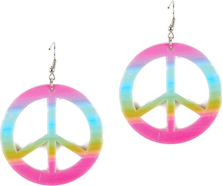Vegaoo - Peace + Love oorbellen voor volwassenen