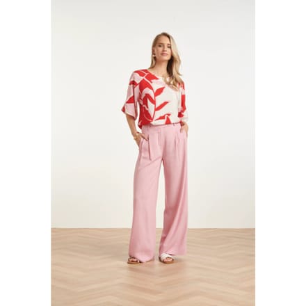 Smashed Lemon Top met wijde mouwen en botanische print |