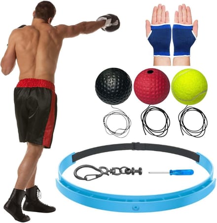 Reactietrainer Bokszak - Boksbal Hoofdband - Reflexen Verbeteren - Verstelbare Hoofdband - 6cm Bal - Zwart Rood