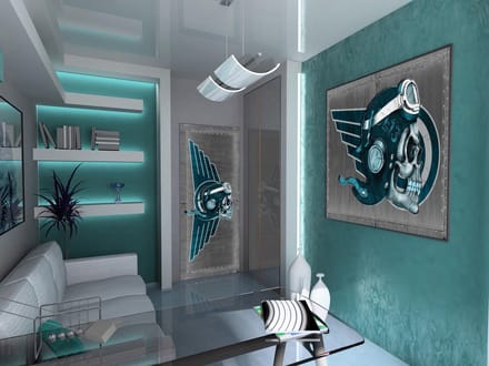 Skull Flying Tattoo Photo Wallcovering