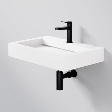 Steinberg Series 440 Wall Washbasin in Mineo Stone 60 x 40 cm 440 6123 W