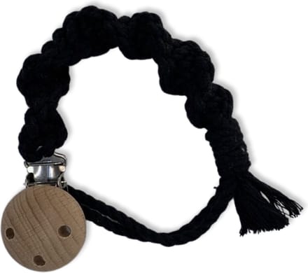 Macramé Speenkoord 'Spiral' - Zwart - Katoenkoord - Prijs per Stuk - Inclusief Verzendkosten