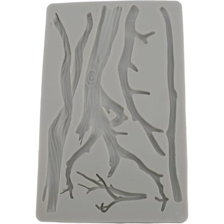 Outil de Moulage en Silicone Forme Branche d'Arbre pour Chocolat Argile Fabrication de Bougies Décoration de Gâteaux gray