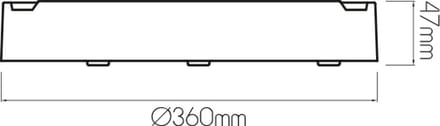 QIJO plafonnier rond zwart SMD LED 3100 Lm 24W IP65