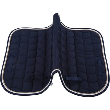 Tapis de selle souple et respirant polyvalent à double corde avec sangle à main et sangle de sangle pour bleu foncé
