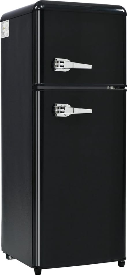 Merax Retro Mini Koelkast 92L – Koel-vriescombinatie – Zwart – Energieklasse D