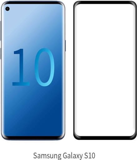 Ntech Geschikt voor Samsung Galaxy S10 Full Cover Tempered Glass Zwart