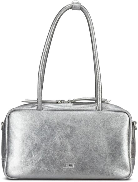 JOST Leren schoudertas Silver Shimmer Bowling Bag Silver zilverkleurig