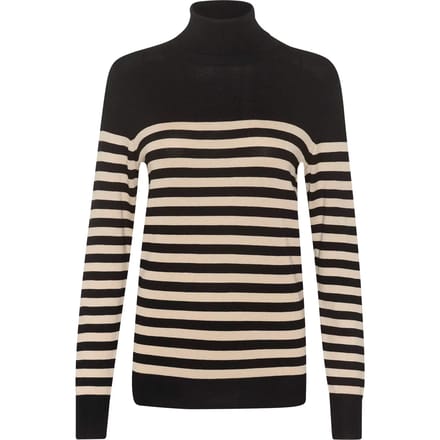 Kaffe Trui Kalizza Striped Roll Neck 10509063 106347 Black/feather Gray Dames Maat - M