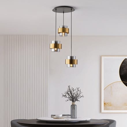 LumenXL Moderne hanglamp - bronzen details, 3-lichts - Arany