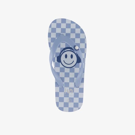 Kinder teenslippers met smiley blauw - Maat 30