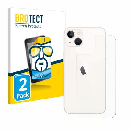 BROTECT - Screenprotector voor Apple iPhone 13 (Achterkant) - Folie Beschermfolie transparant 2 Stuks