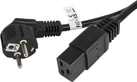 Lanberg Stroomkabel Cee 7/7 16A 1,8M Iec 320 C19 Voor Server Vde Zwart