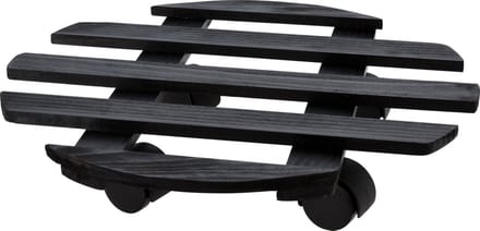 Pro Garden Plantentrolley - hout - donkergrijs - rond - D35 cm - 50 kilo