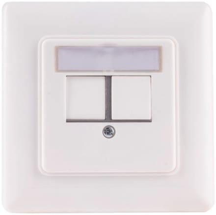 Wandcontactdoos voor 2 Keystone modules / wit (RAL9016)
